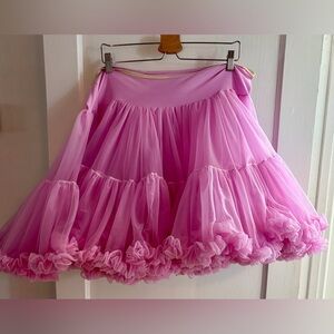 Vintage Pink Petticoat Slip - Ruffles, Full Skirt